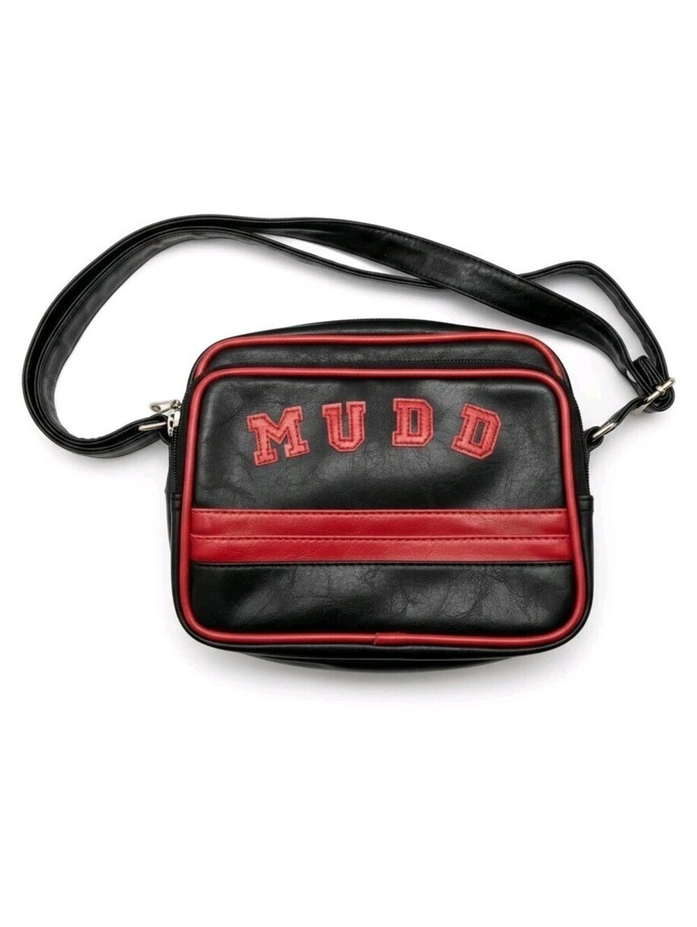 Vintage MUDD Crossbody Bag Y2K 90s Black Red Spell Out Varsity Skater Grunge